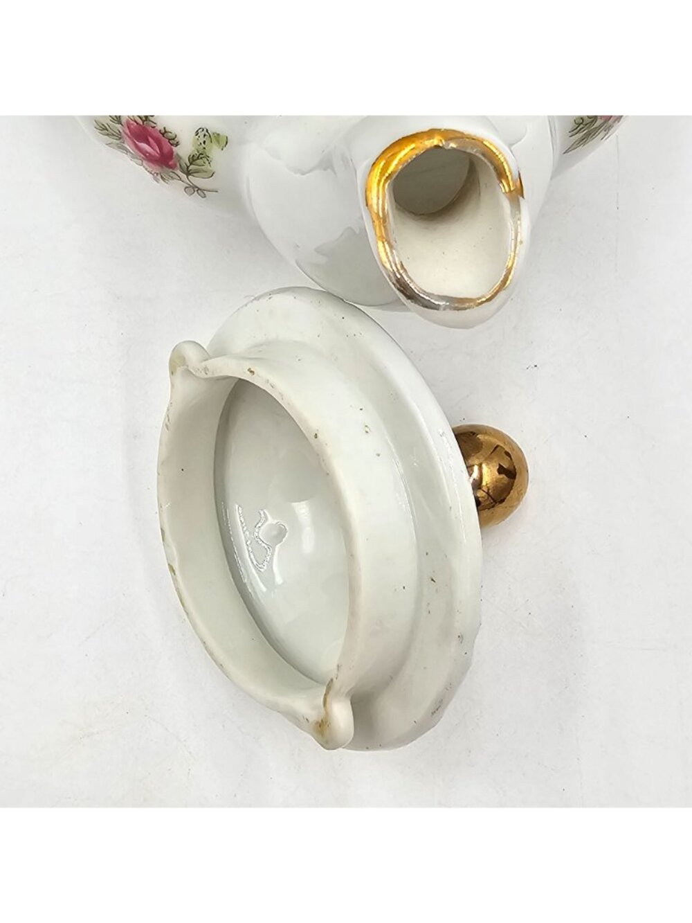 Vtg Minamiyama Seitosho Electric Teapot Rose Pattern Gold Accents Plug Included - Picture 10 of 15